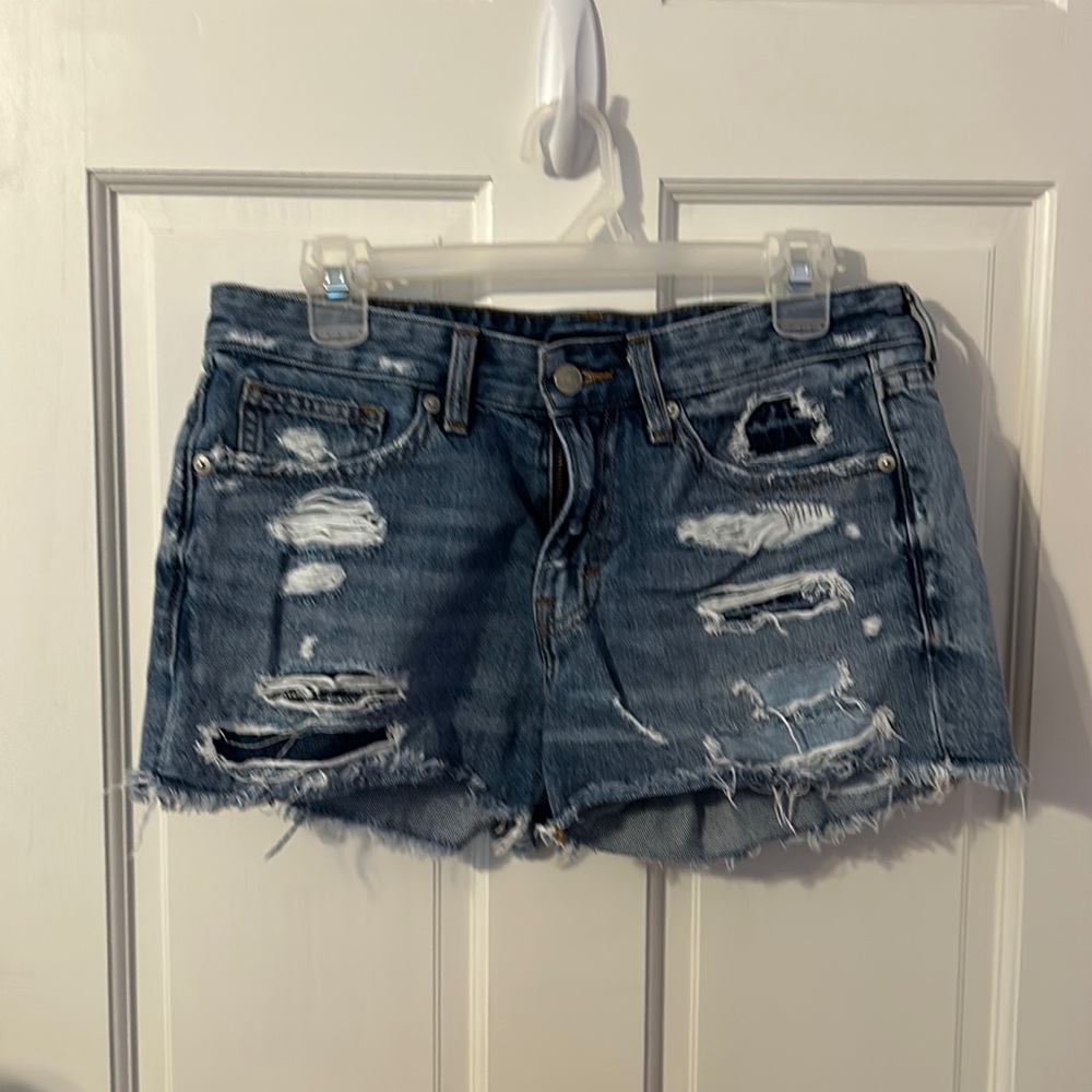 Lucky Brand Ripped Mid-Rise Boy Shorts
